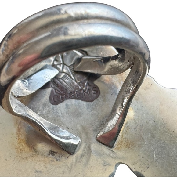 Native American Inspired Turquoise Silver Ring by CB Gems Size 7.5 Sterling 925 - Picture 8 of 9